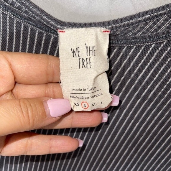 We The Free Dress Size Small grey white striped asymmetrical punk sexy New Wave - Picture 3 of 5